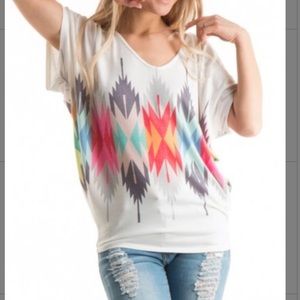 Geometric print tee